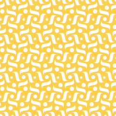Yellow Swirly Geometric Abstract Seamless Vector Repeat Pattern