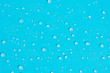 Naklejka na ściany i meble Pattern made of lots of little water dew drops shining and glowing on bright sunlight as mock up with copy space, macro