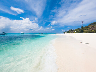 amazing tropical beach background white sand and clear blue water