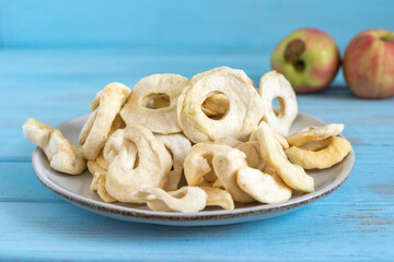 Dried apple apple rings for healthy snack.