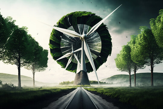 ESG green energy sustainable industry. Generative ai