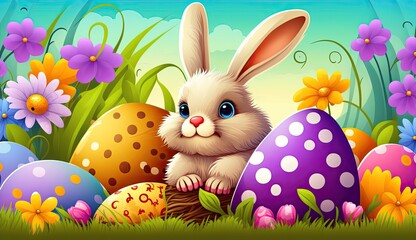 Happy easter, easter bunny or rabbit, Generative AI