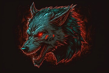 Werewolf illustration. Generative AI