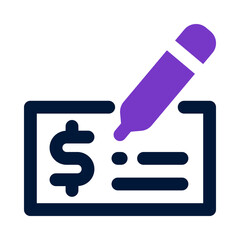 cheque icon for your website, mobile, presentation, and logo design.