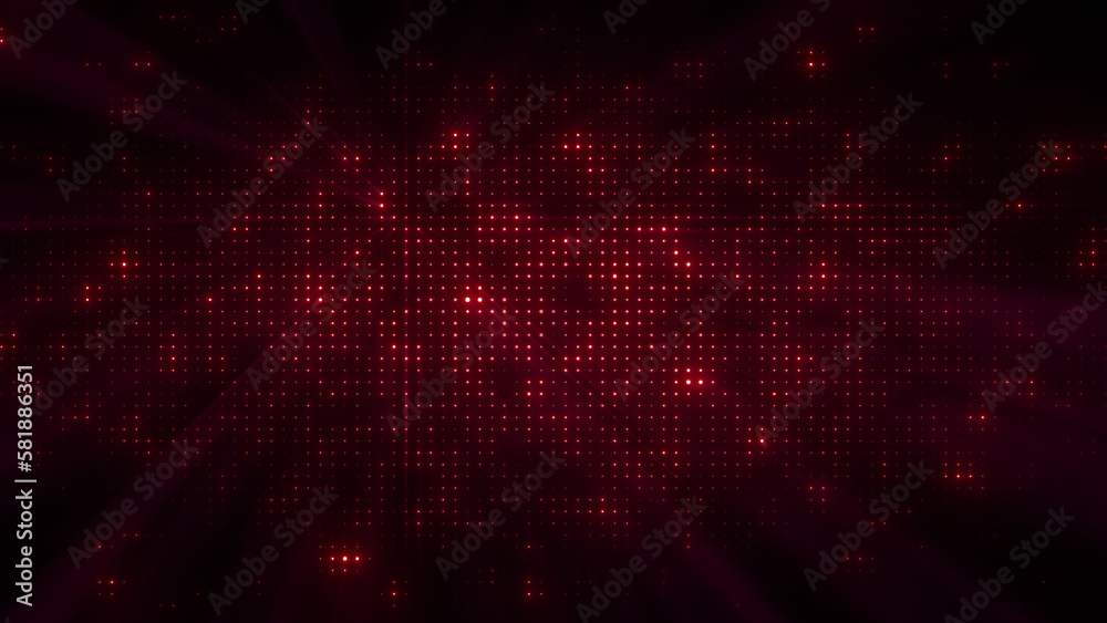 Wall mural flashing particles pattern with beams, rays.