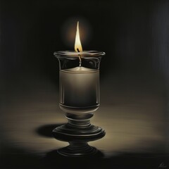 Isolated candle light, digital art illustrations by generative ai