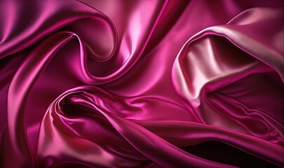  a very pretty pink satin fabric with a very long line of folds in it's center and a black background with a black border.  generative ai