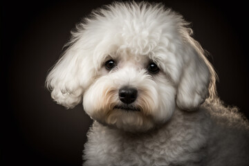 Captivating Bichon Frise on Dark Background: The Perfect Addition to Your Project