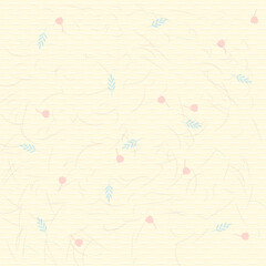 paper texture with fibers and floral elements - vector illustration