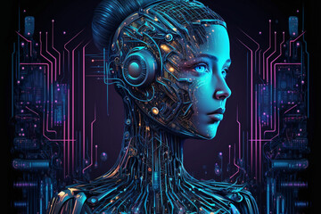 Ai chatGPT is bot to smart and Hitech to communicate with human. Ai connection to global cyber network, generative ai