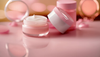 Fototapeta na wymiar Cream lotion cosmetic bottle display presentation mockup. Cosmetic Bottle Product Packaging