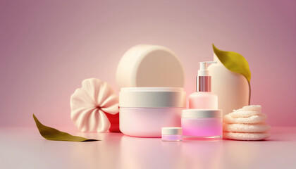 Cream lotion cosmetic bottle display presentation mockup. Cosmetic Bottle Product Packaging