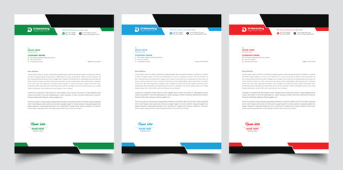 Modern Abstract company, stationary letterhead design for business