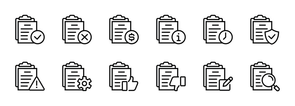 Document contract approval status icon outline style paper agreement process vector design for finance request, terms policy agreement, of any business application