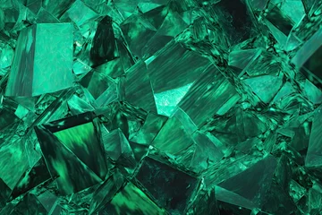 Foto op Canvas Emerald Green Gemstone Background - Gemstones Textures Backdrop Series - Green Emerald Wallpaper created with Generative AI technology © Sentoriak