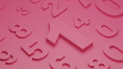 3D figures on the plane. Abstraction. 3d illustration. Viva magenta