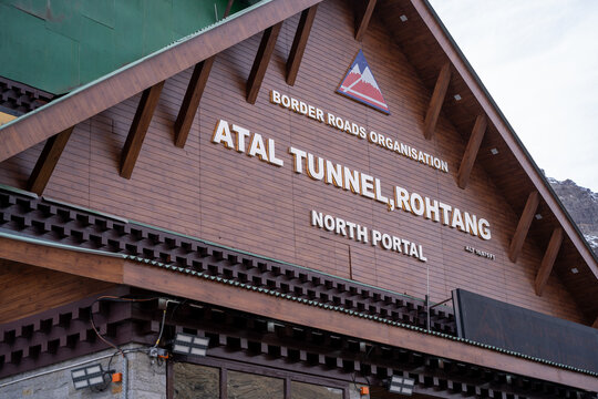 North portal of worlds longest high altitude tunnel the atal tunnel connecting manali to lahaul maintained by border roads organization