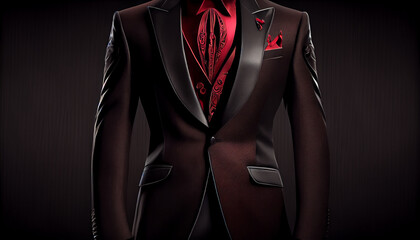qwqwasas_Black_red_stylish_suit_for_men_fashion_ Ai generated image