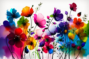 Beautiful and colorful spring flowers, background
