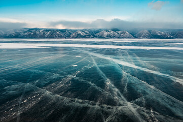 Smooth ice on Lake Baikal