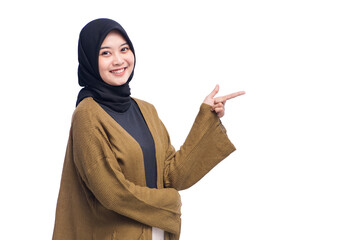 Young Asian Hijab Woman Isolated