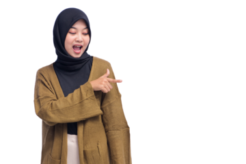 Young Asian Hijab Woman Isolated