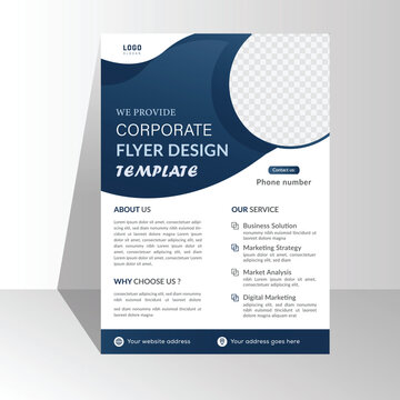 modern Template vector design for Brochure, Annual business, Poster, Corporate Presentation, Portfolio, Flyer, layout modern with gradient blue color size A4. white background. space for photo