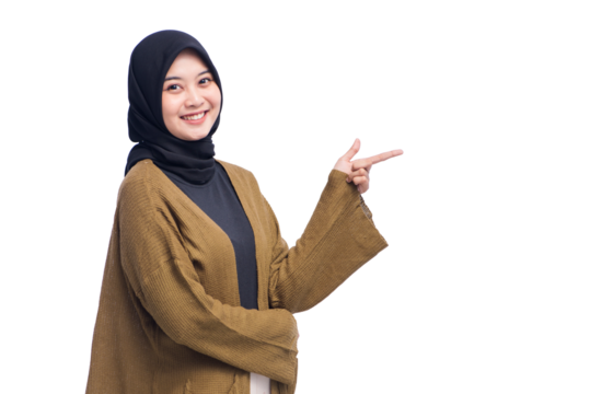 Young Asian Hijab Woman Isolated