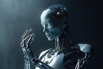 AI becomes alive, AI beauty, AI takes power, created with Generative AI
