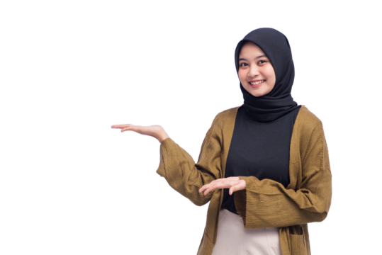 Young Asian Hijab Woman Isolated