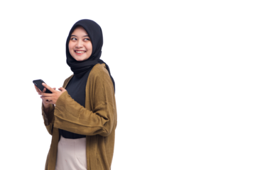 Young Asian Hijab Woman Isolated