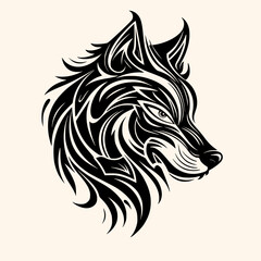 Wolf vector for logo or icon, drawing Elegant minimalist style,abstract style Illustration