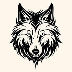 Wolf vector for logo or icon, drawing Elegant minimalist style,abstract style Illustration