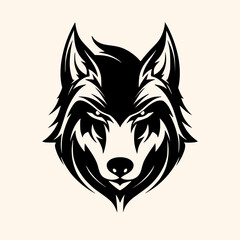 Wolf vector for logo or icon, drawing Elegant minimalist style,abstract style Illustration