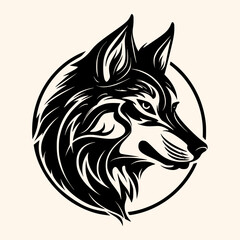 Fototapeta premium Wolf vector for logo or icon, drawing Elegant minimalist style,abstract style Illustration