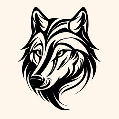 Wolf vector for logo or icon, drawing Elegant minimalist style,abstract style Illustration