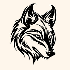Wolf vector for logo or icon, drawing Elegant minimalist style,abstract style Illustration