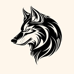 Wolf vector for logo or icon, drawing Elegant minimalist style,abstract style Illustration
