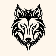 Wolf vector for logo or icon, drawing Elegant minimalist style,abstract style Illustration