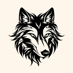 Wolf vector for logo or icon, drawing Elegant minimalist style,abstract style Illustration