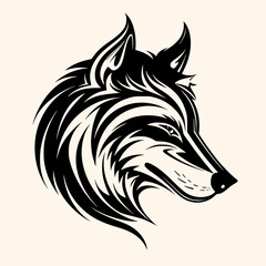 Wolf vector for logo or icon, drawing Elegant minimalist style,abstract style Illustration