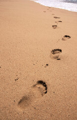 footprints on the beach