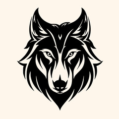 Wolf vector for logo or icon, drawing Elegant minimalist style,abstract style Illustration