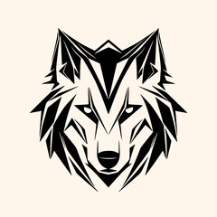 Wolf vector for logo or icon, drawing Elegant minimalist style,abstract style Illustration