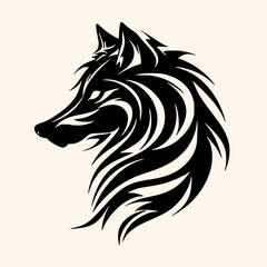 Wolf vector for logo or icon, drawing Elegant minimalist style,abstract style Illustration
