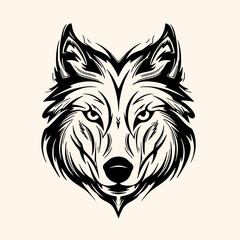 Wolf vector for logo or icon, drawing Elegant minimalist style,abstract style Illustration