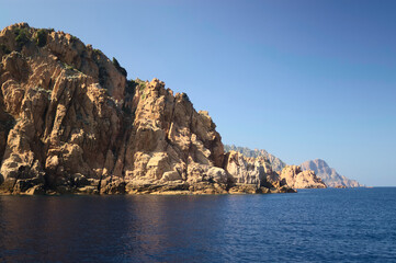 Fototapeta na wymiar Scandola rocks in the Mediterranean sea