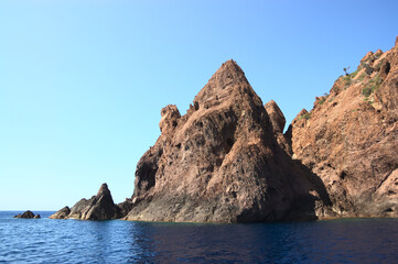 Scandola rocks in the Mediterranean sea