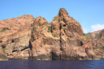 Fototapeta na wymiar Scandola rocks in the Mediterranean sea