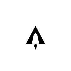 Fototapeta premium Triangle rocket icon logo isolated on white background